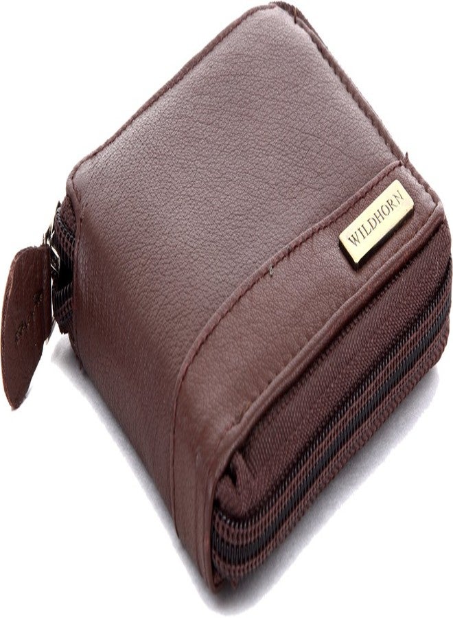 وايلدهورن محفظة رجالية من الجلد الطبيعي عالي الجودة من WildHorn®، مزودة بتقنية الحماية من تحديد الهوية بموجات الراديو (بني) - Image 4